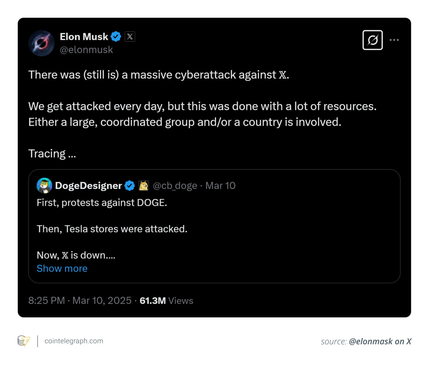 Илон Маск о сбое X