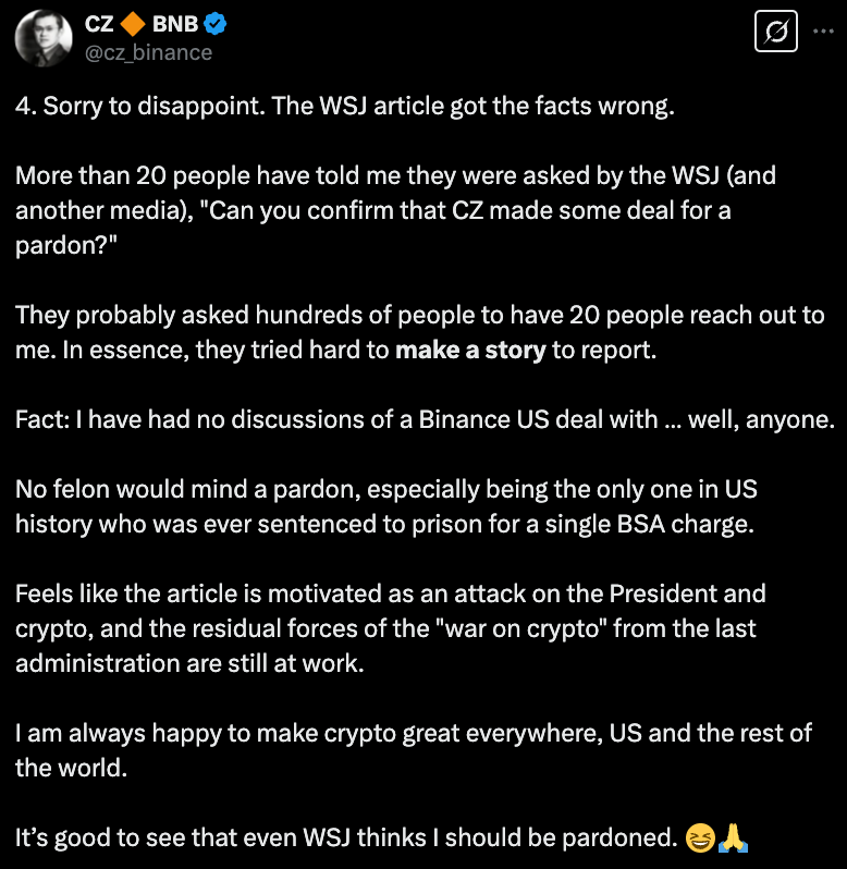 Политика, Чанпэн Чжао, Дональд Трамп, Binance