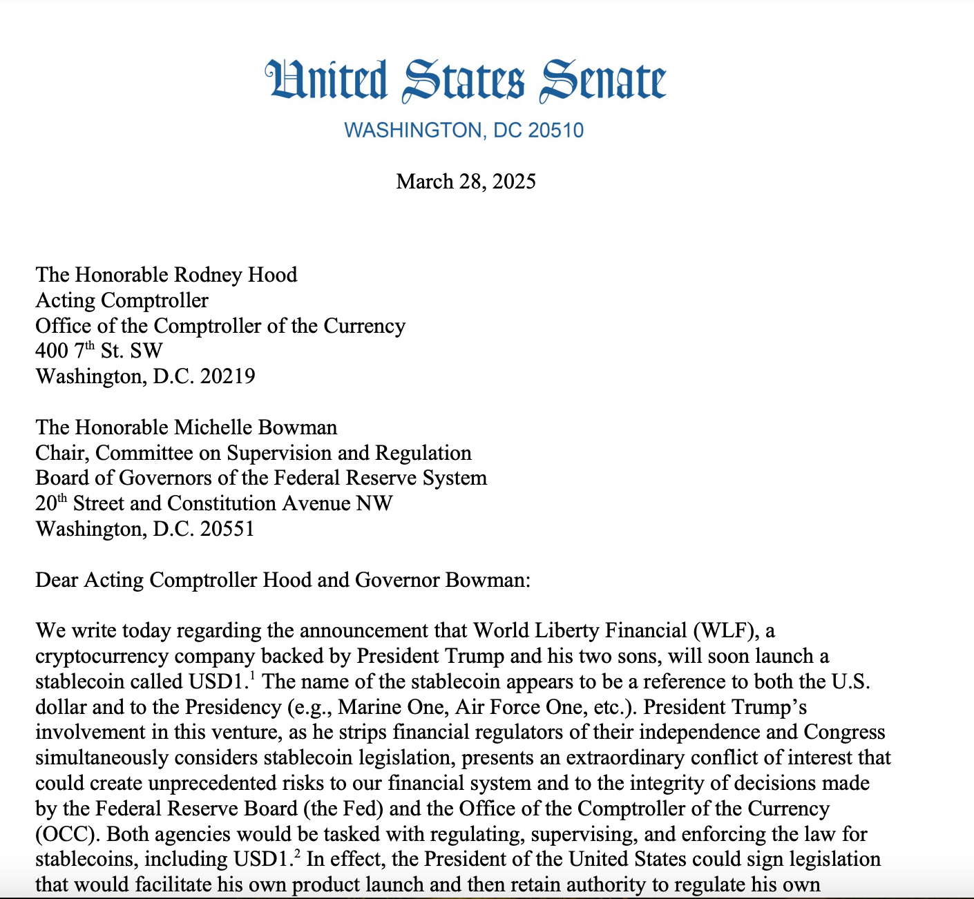 Правительство, Конгресс, Дональд Трамп, Стабильная монета