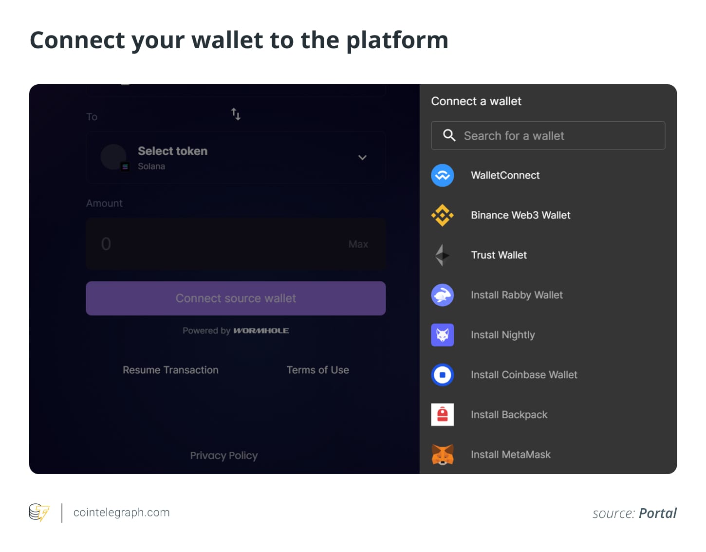 Подключите ваш кошелек к платформе