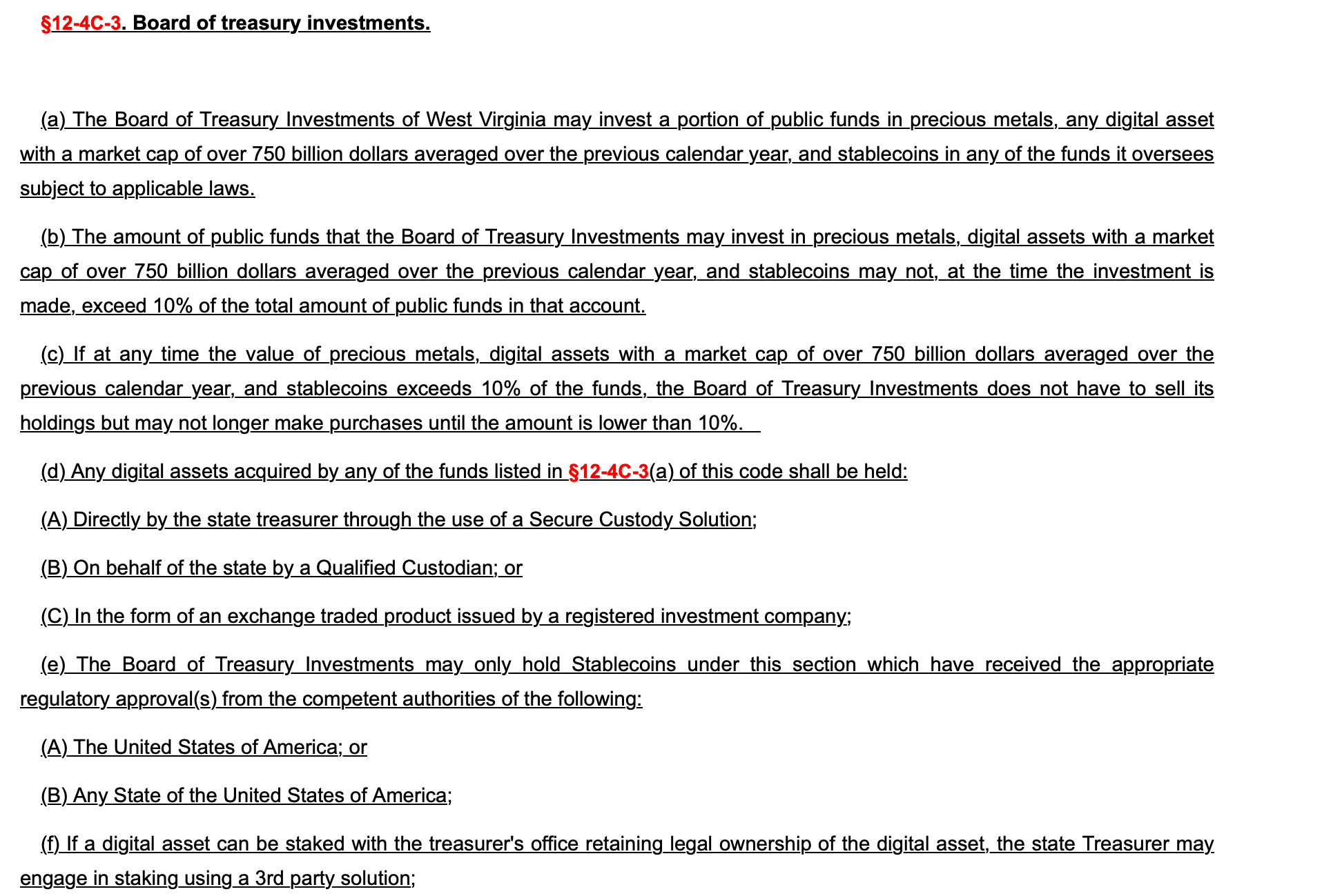 Legislation, United States, Bitcoin Reserve