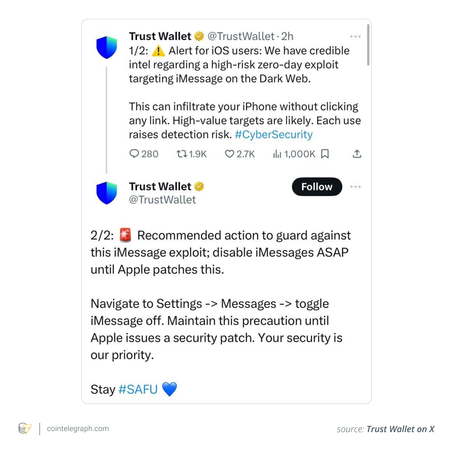 Раскрытие уязвимости нулевого дня Trust Wallet
