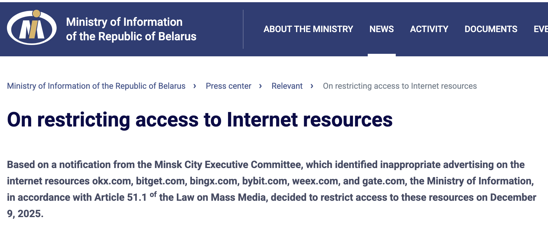 Bank of Russia, Russia, Belarus