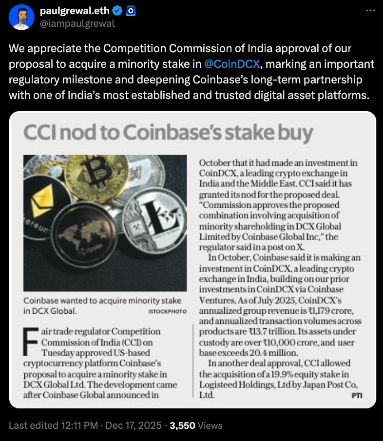 Coinbase, India, Cryptocurrency Exchange, CoinDCX