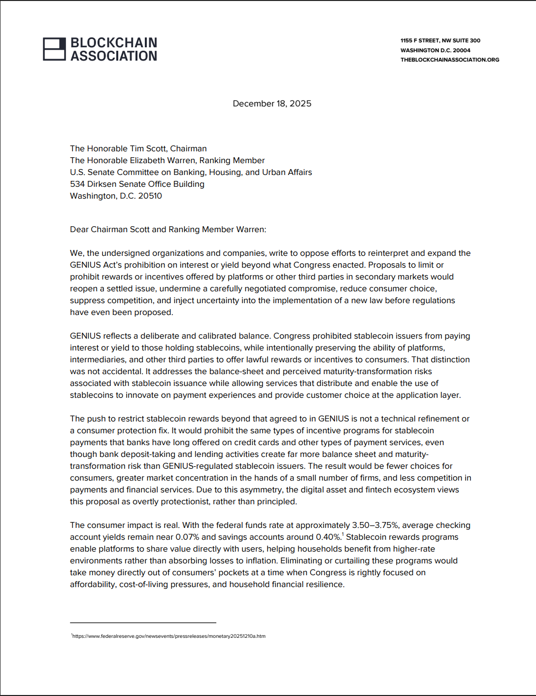 Банки, США, Стейблкоин, Закон Genius, Доходность
