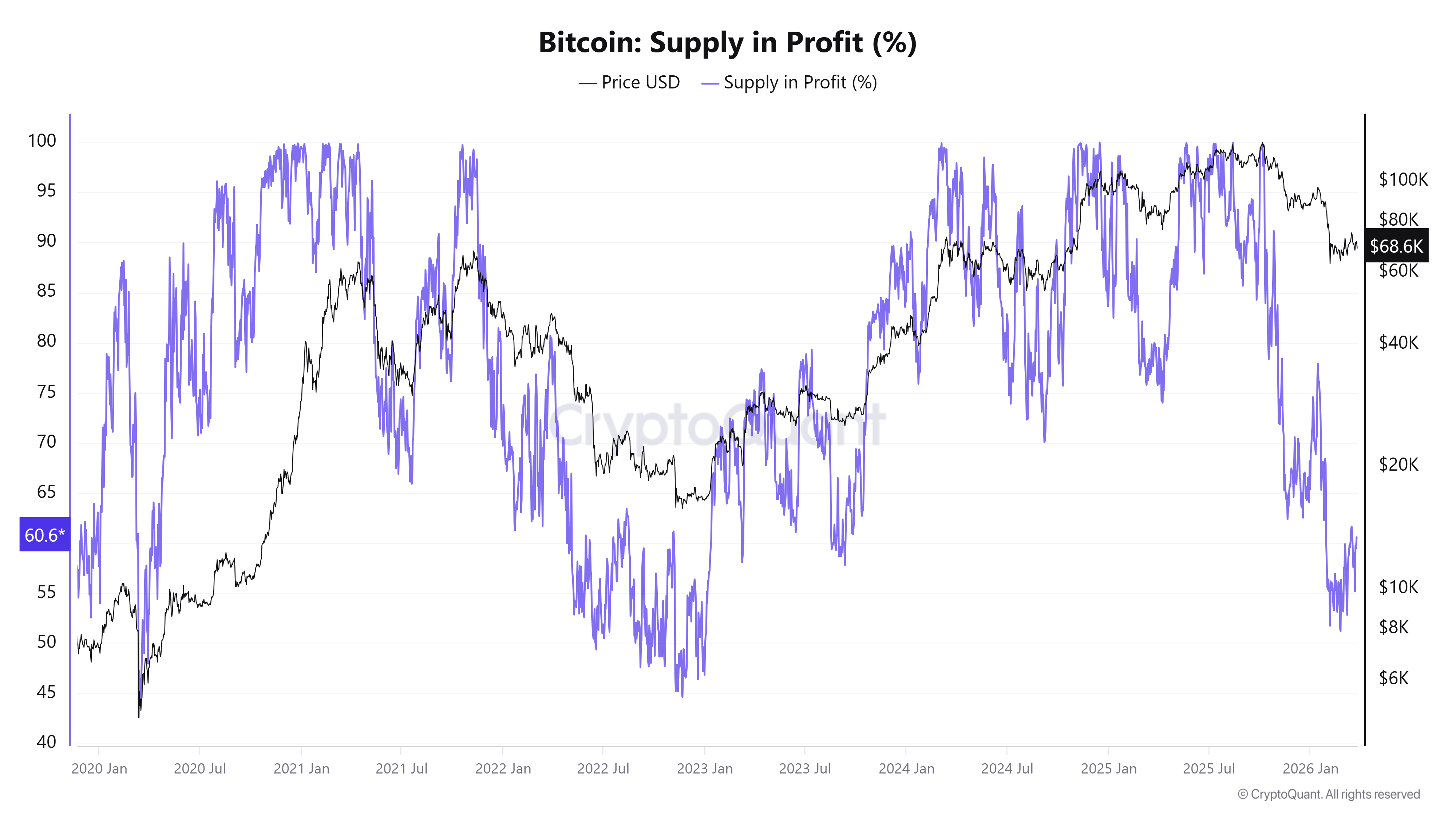 Bitcoin Supply in Profit (%)